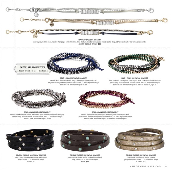 Chloe + Isabel Crystal Studded Leather Bracelet - Picture 5 of 5